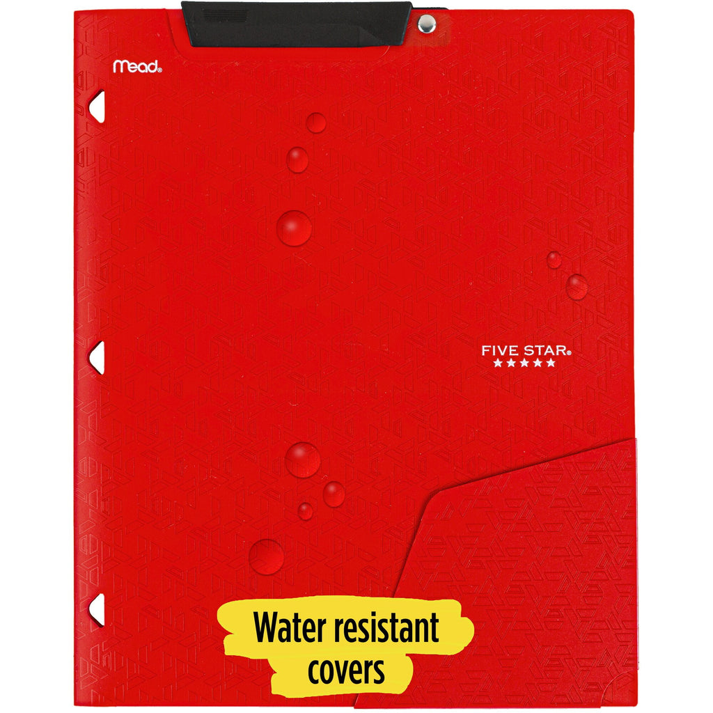 Five Star Clip N Store 2-Pocket Folder Fire Red - Pocket Folders