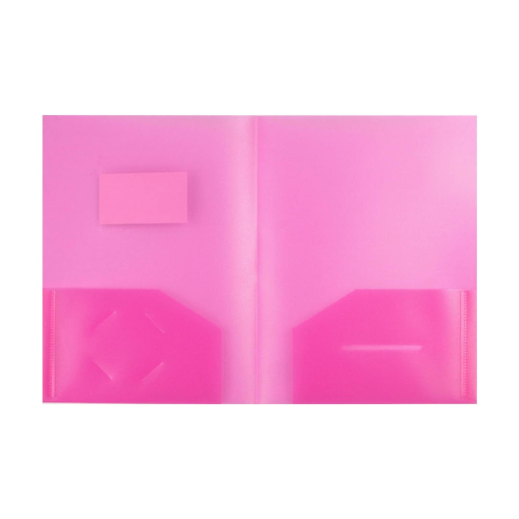 ZOURIH Plastic Folders with Pockets , 2 Pocket Poly Folders for School, Home or Office, Durable Acid-Free Poly, Includes Removable Adhesive Labels（2 Pack）