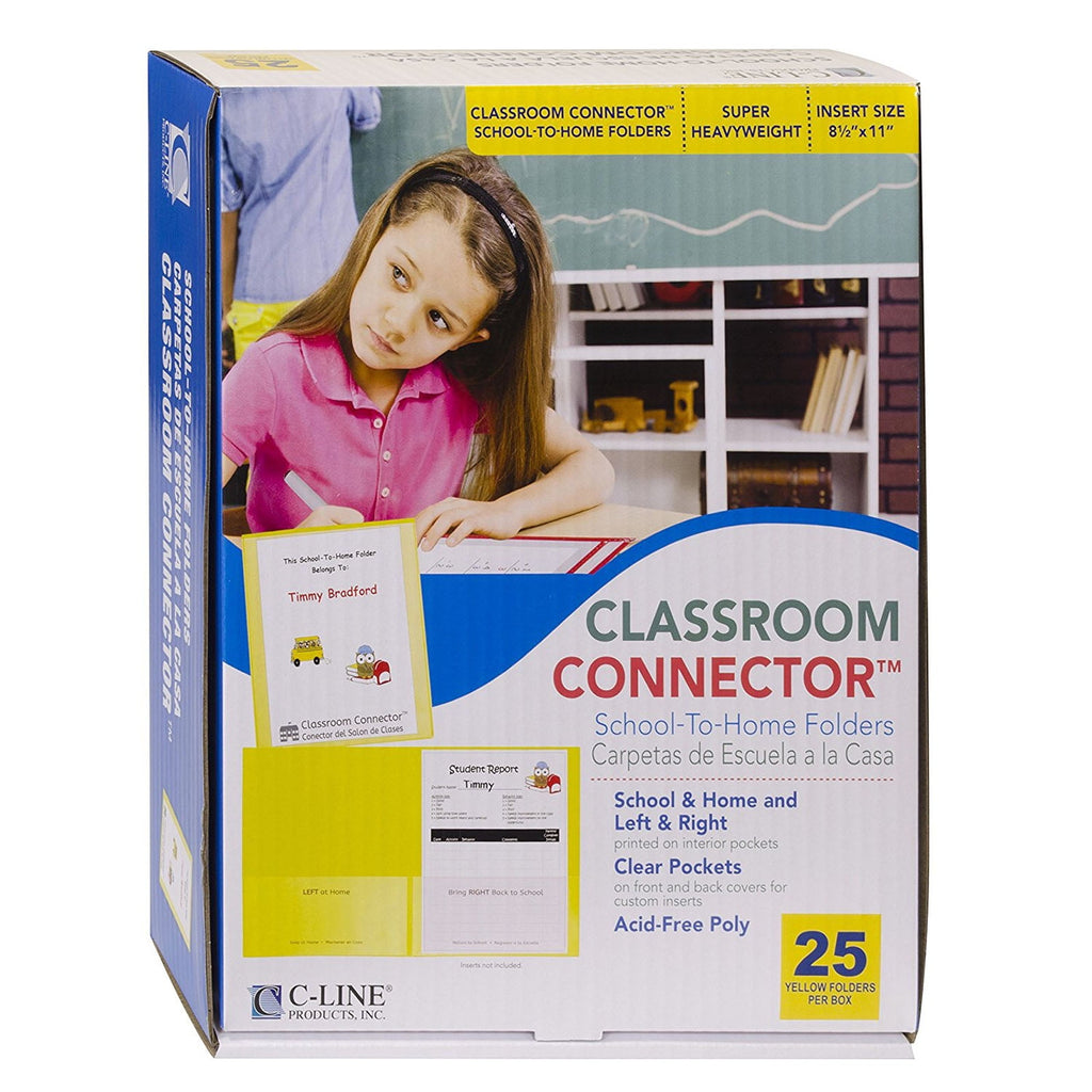 C-Line Classroom Connector Folders, 25 per Box