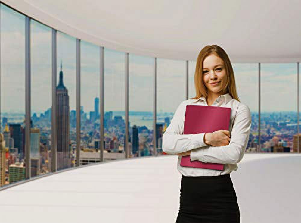 Better Office Products Burgundy Plastic 2 Pocket Folders with Prongs, 24 Pack, Heavyweight, Letter Size Poly Folders with 3 Metal Prongs Fastener Clips, Burgundy Red