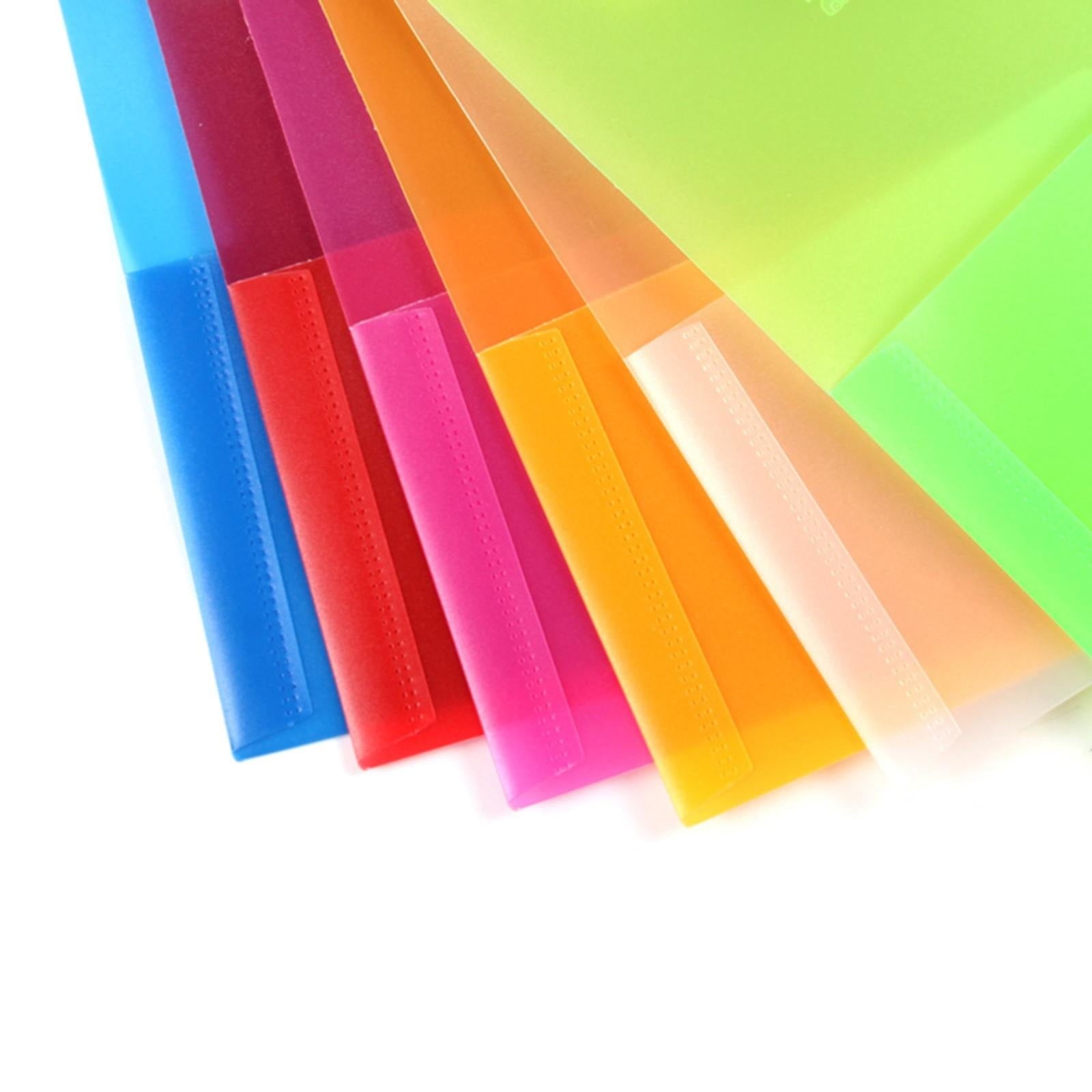 Lssam Plastic Folders with Pockets, 7 Color Heavy Duty Two Pocket Folder Business Card Holder for Office and Study