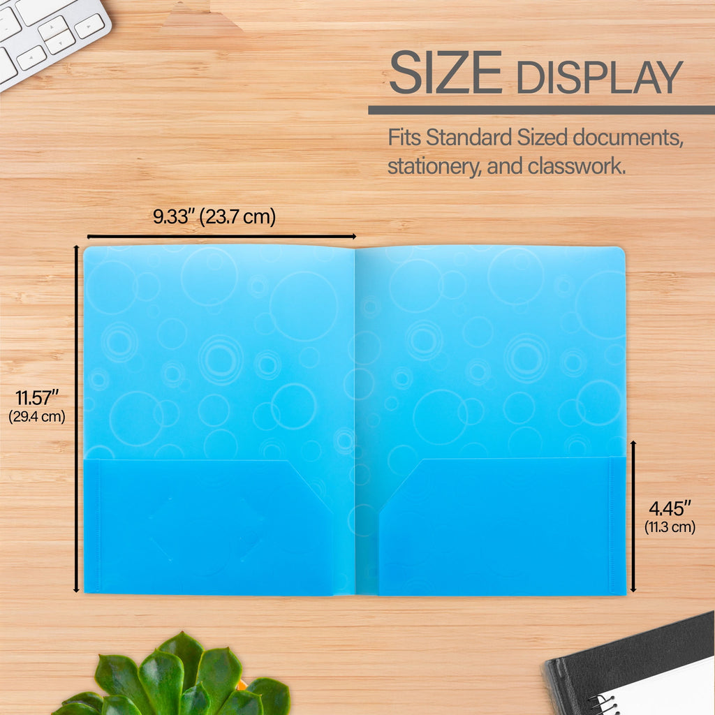 BAZIC 2 Pockets Poly Folder, Bubble Portfolio Document Folders, 48-Pack