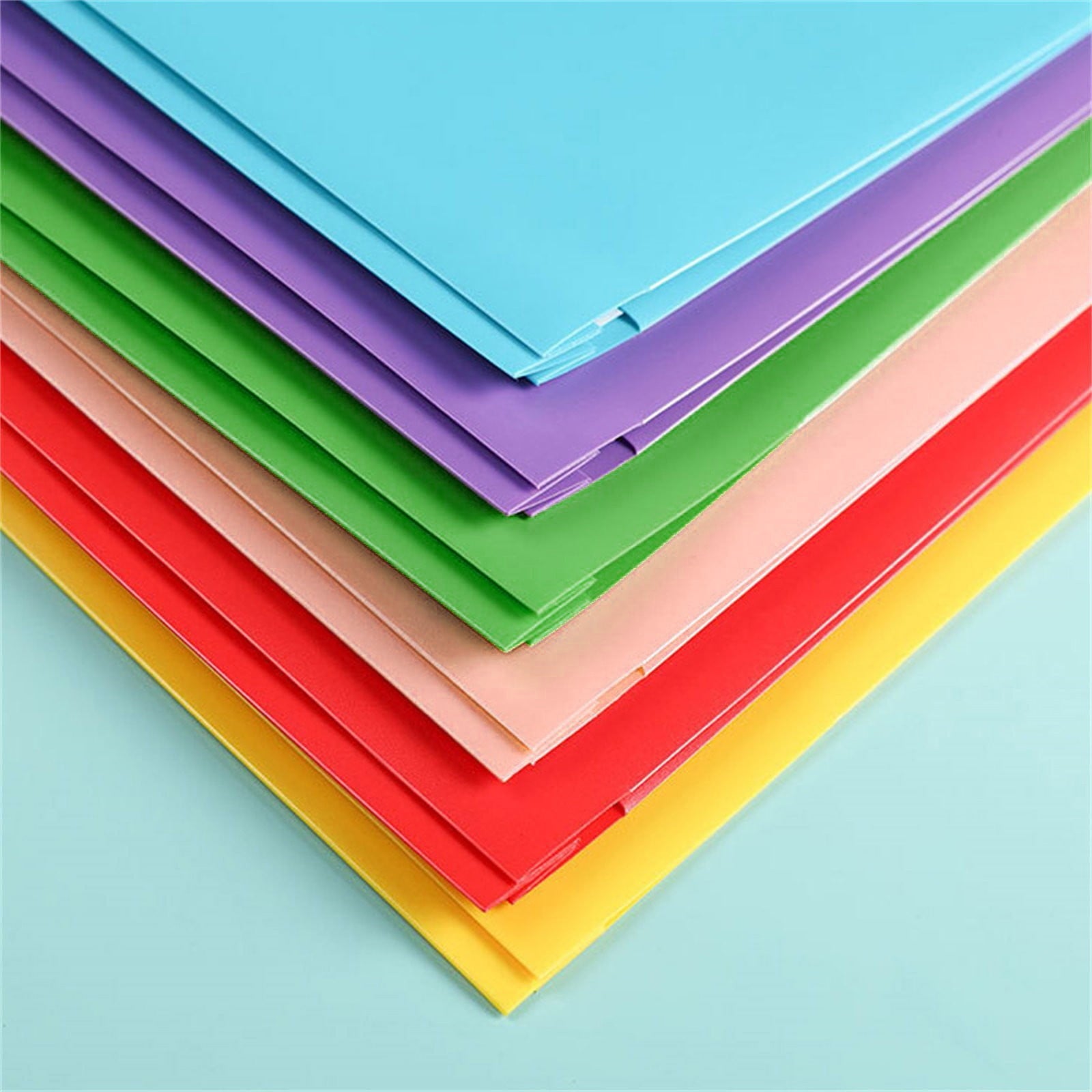 Plastic Folders with Pockets and Prong, Heavy Duty File Folders 2 Pocket Folders for Documents, Cute Plastic Folders for School, Office,Letter Size Folders With Fasteners Pockets Black(Red)