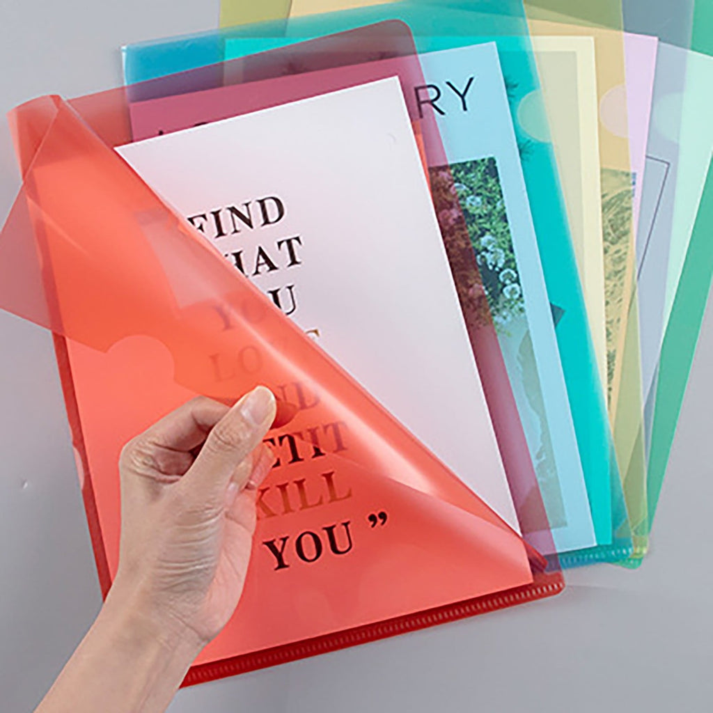 PPKVUFD 1 Pack Clear Document Folder Project Pockets, Clear Plastic Folders Sleeves, Documents Project Pockets,Plastic Document Folders Paper Poly Jacket Sleeves Folders Copy, A4 Letter Size, Red