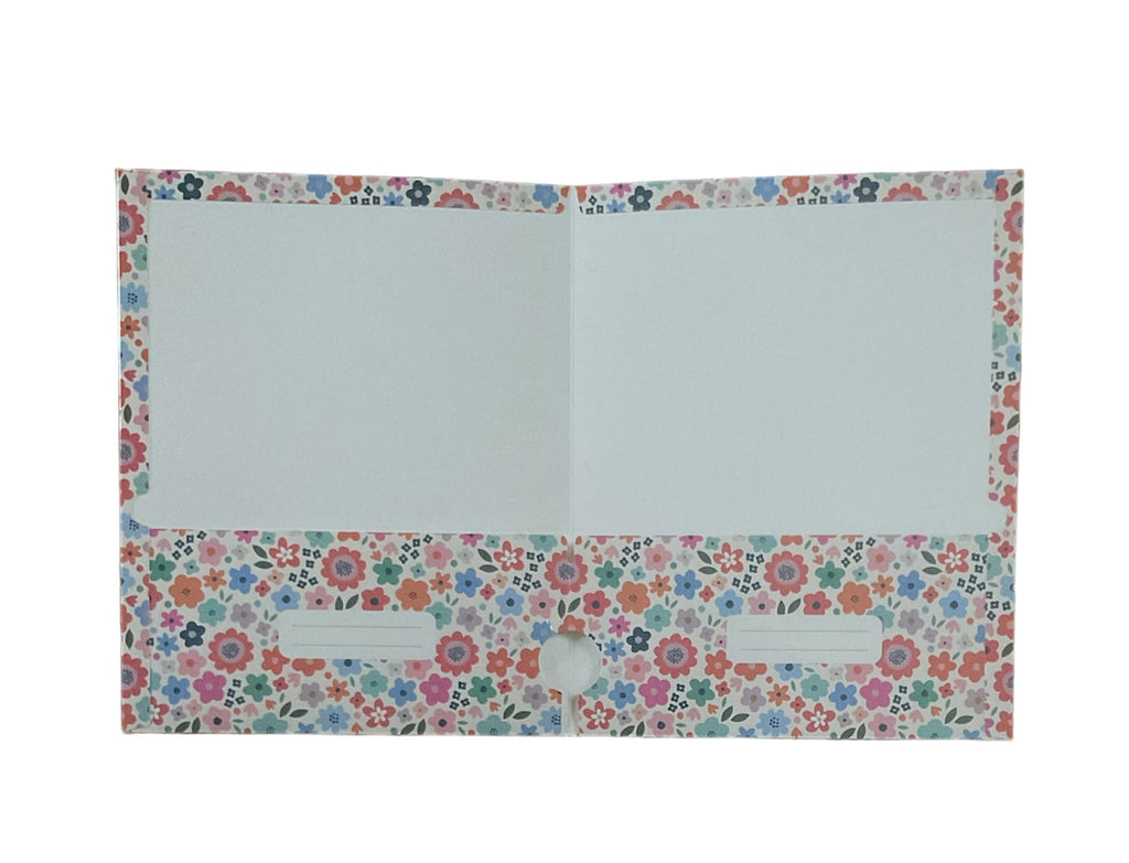 Back to School 2 Pocket Folders Portfolios Designs include Unicorns, Rainbows, Butterflies and Flowers  Set of 4 Elementary Grade School