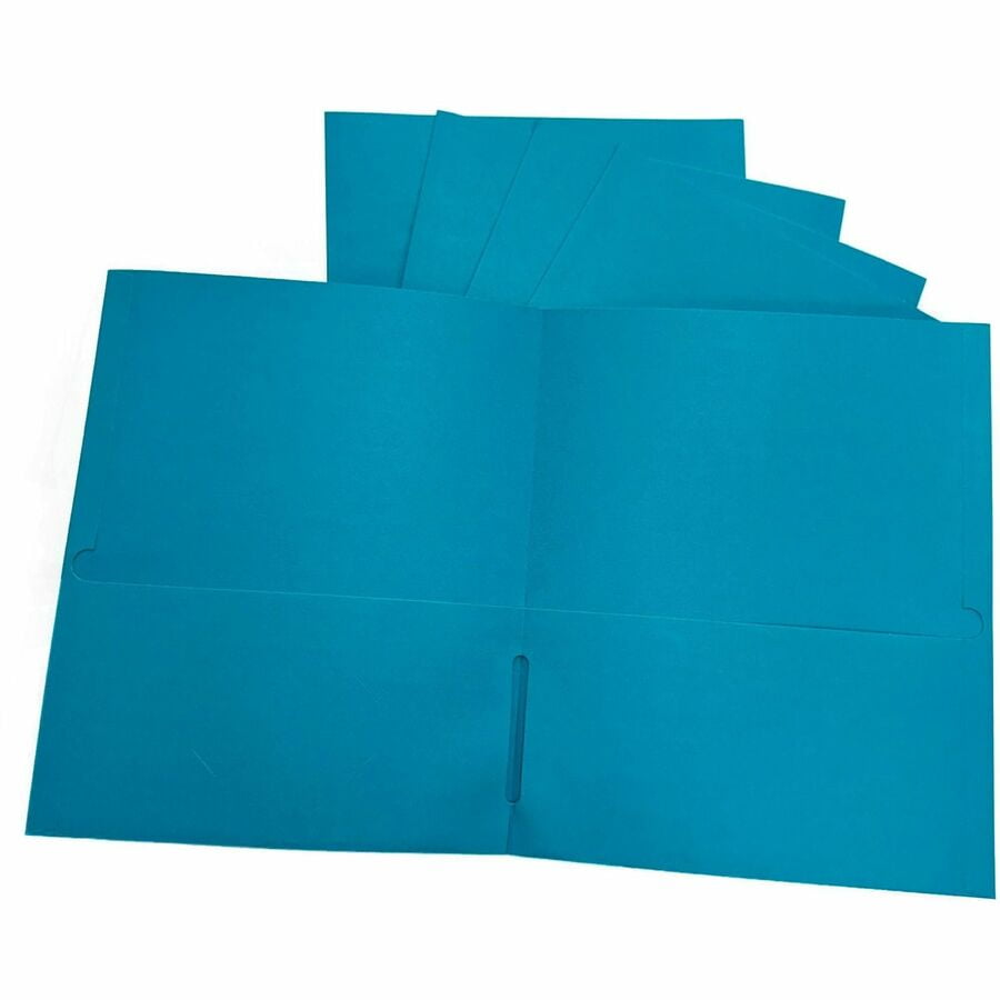 Business Source, BSN78555, 8-1/2x11 Double Pocket Portfolio, 25 / Box, Teal