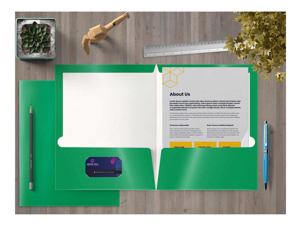 Better Office Products - Pocket folder - 2 compartments - for Letter A Size (8.5 in x 11 in) - capacity: 100 sheets - green (pack of 25)