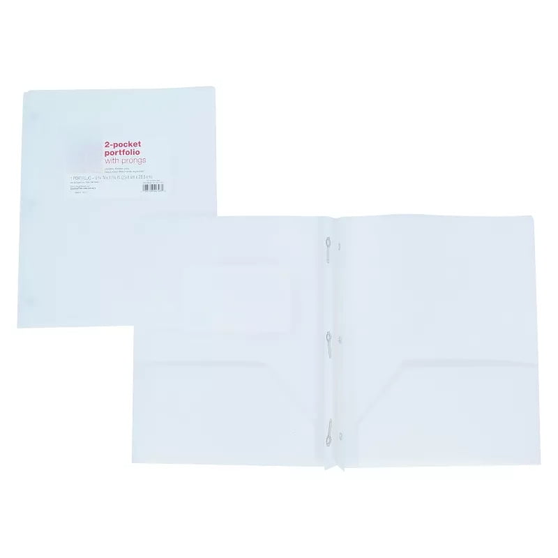 2 Pocket Plastic Folder with Prongs - ub&ub 11.38 Inches (L), 9.37 Inches (W)