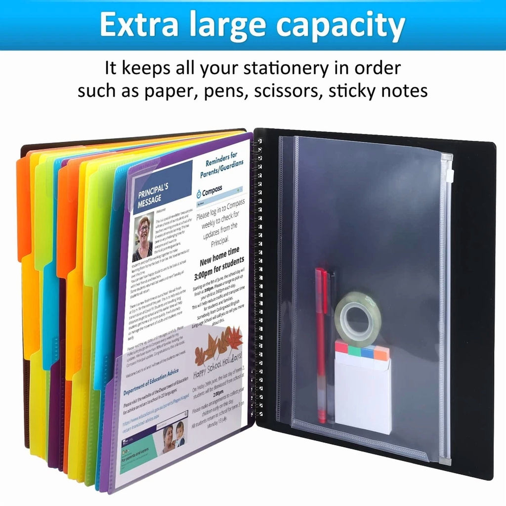 24 Pocket Plastic Folders With Pockets, 12 Colors Multi Pocket Folder Binder ...