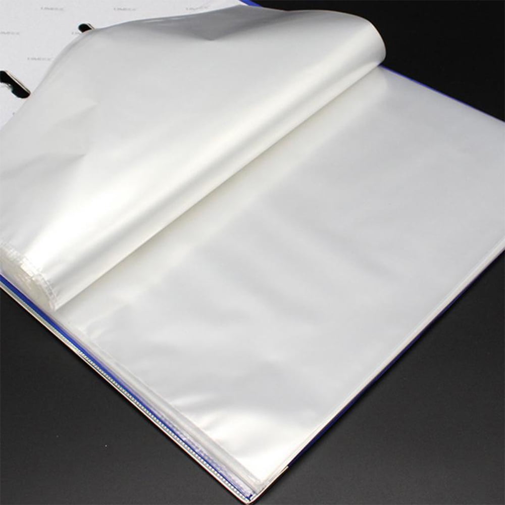 SagaSave 100x A4 Clear Plastic Punched Pocket Folders for Office Documents