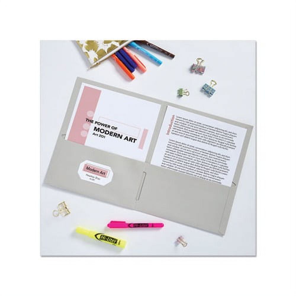Two-Pocket Folder 40-Sheet Capacity, Gray, 25/Box