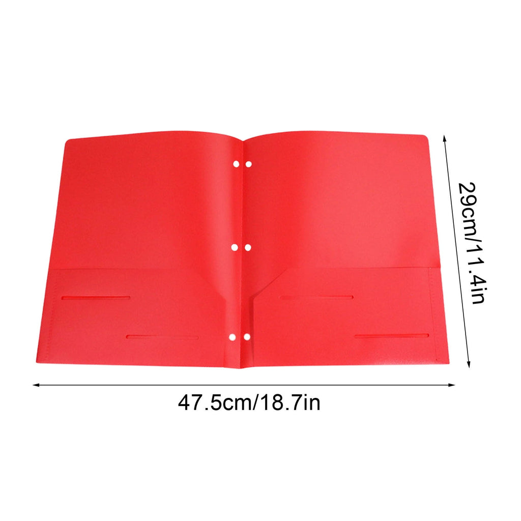 Holloyiver Heavy Duty Plastic 3 Hole Punch Pocket Folders,Plastic Folders with Pockets,Letter Size File Folders Durability, Folders with Pockets for Documents Office