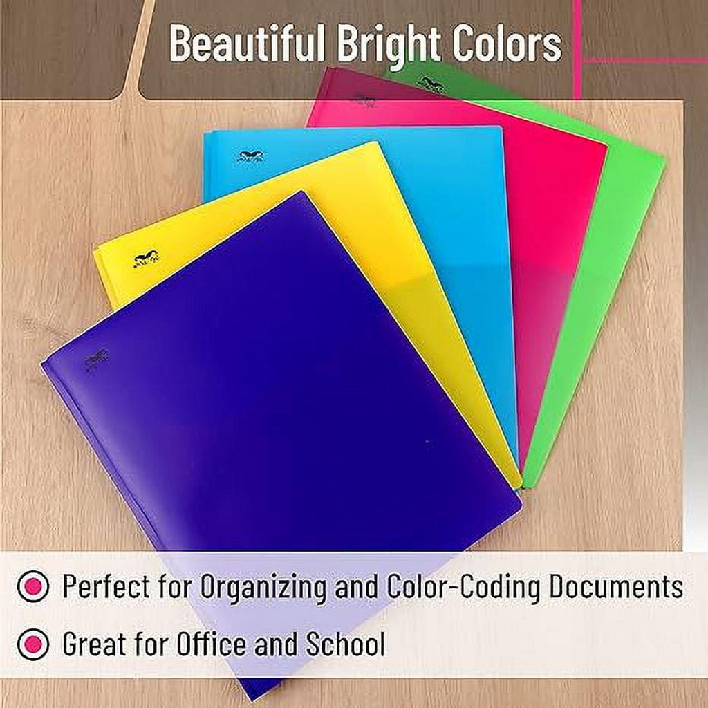 1PC Folders with Pockets and Prong with Fasteners 2 Pocket Folder 3 Prong Folders Plastic Blue