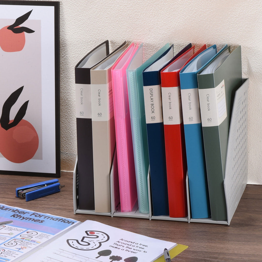 Uxcell 11.6 x 8.3'' Portfolio Binder Folder, 100 Pages Presentation Book with Clear Plastic Protector Sleeve, Light Blue