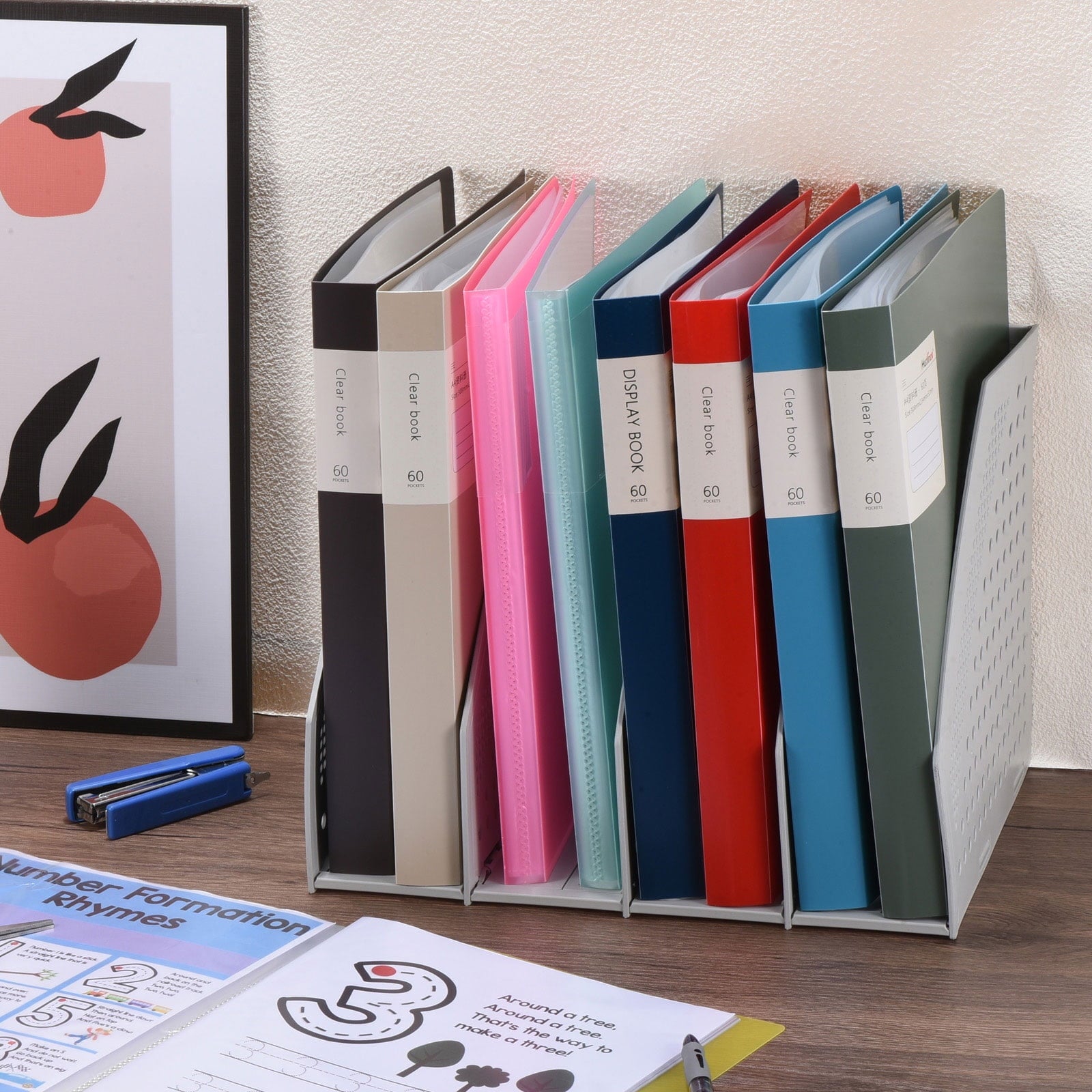 Uxcell 11.6 x 8.3'' Portfolio Binder Folder, 100 Pages Presentation Book with Clear Plastic Protector Sleeve, Light Blue