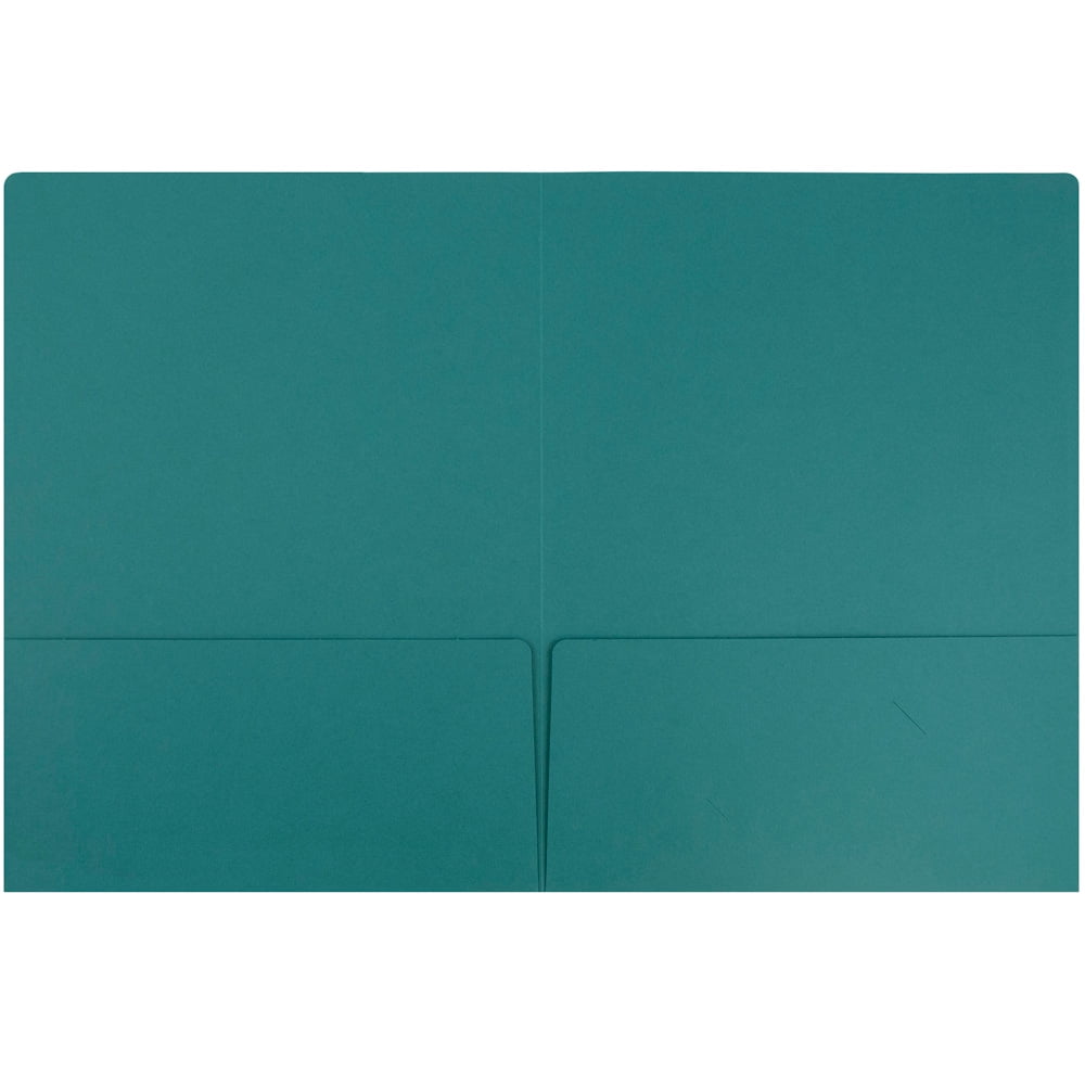 JAM Paper Matte Two Pocket Folders, Teal, 6/Pack