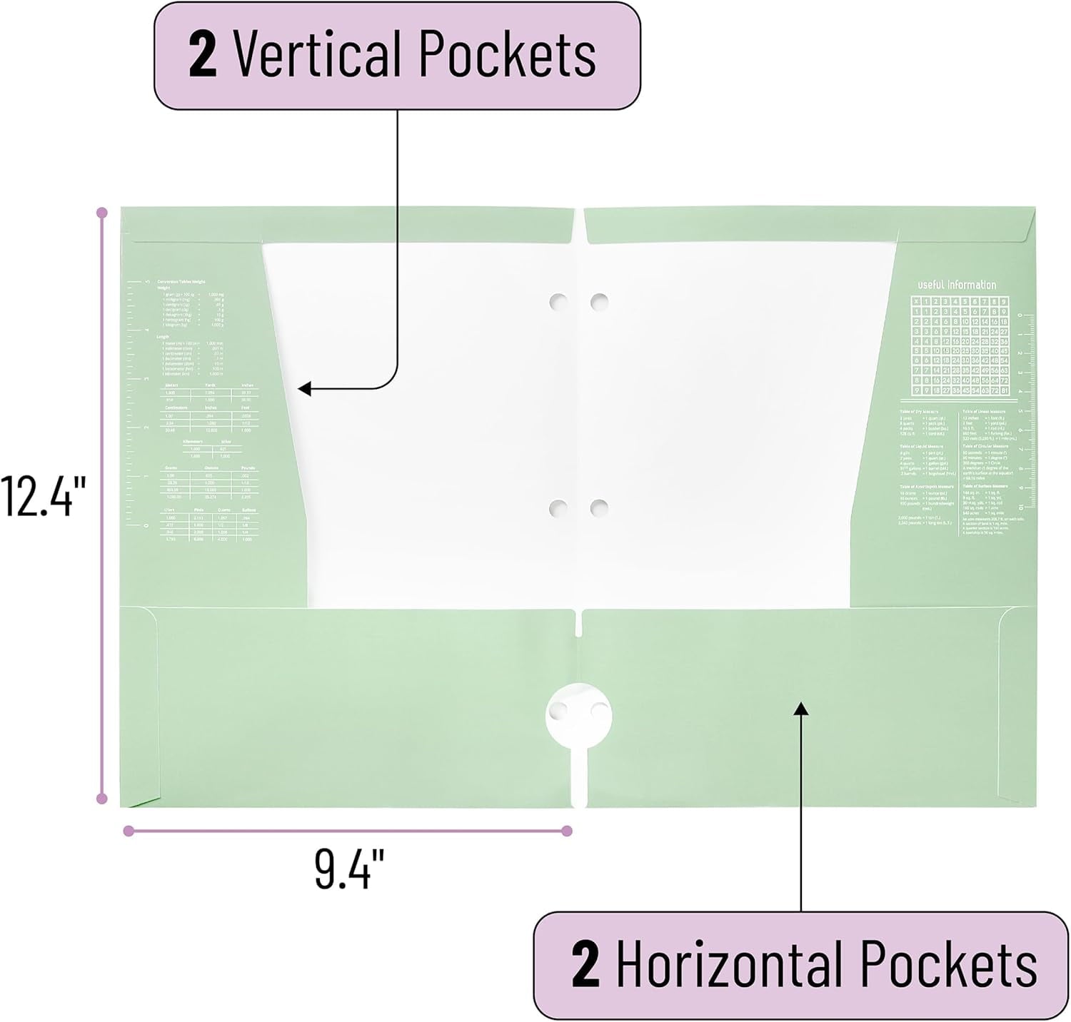 Pocket Folders,  Pastel Colors, Folders with Pockets 3 Hole Punched, Folders, Folders for School, Folders with Pockets, Binder Folders, Back to School Supplies