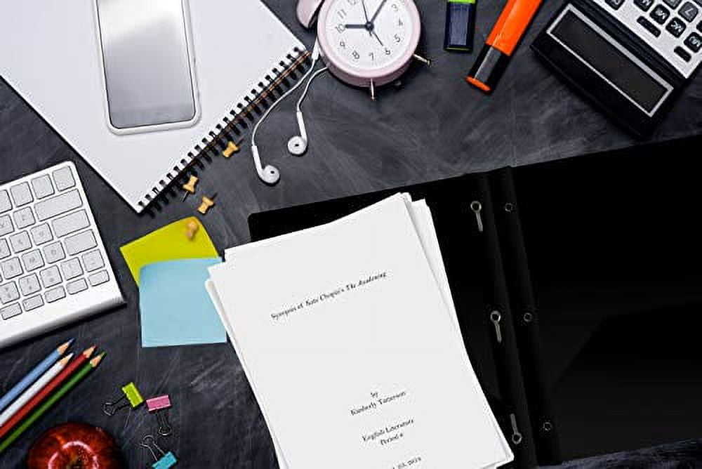 Better Office Products Black Plastic 2 Pocket Folders with Prongs, Heavyweight, Letter Size Poly Folders, 24 Pack, with 3 Metal Prongs Fastener Clips, Black