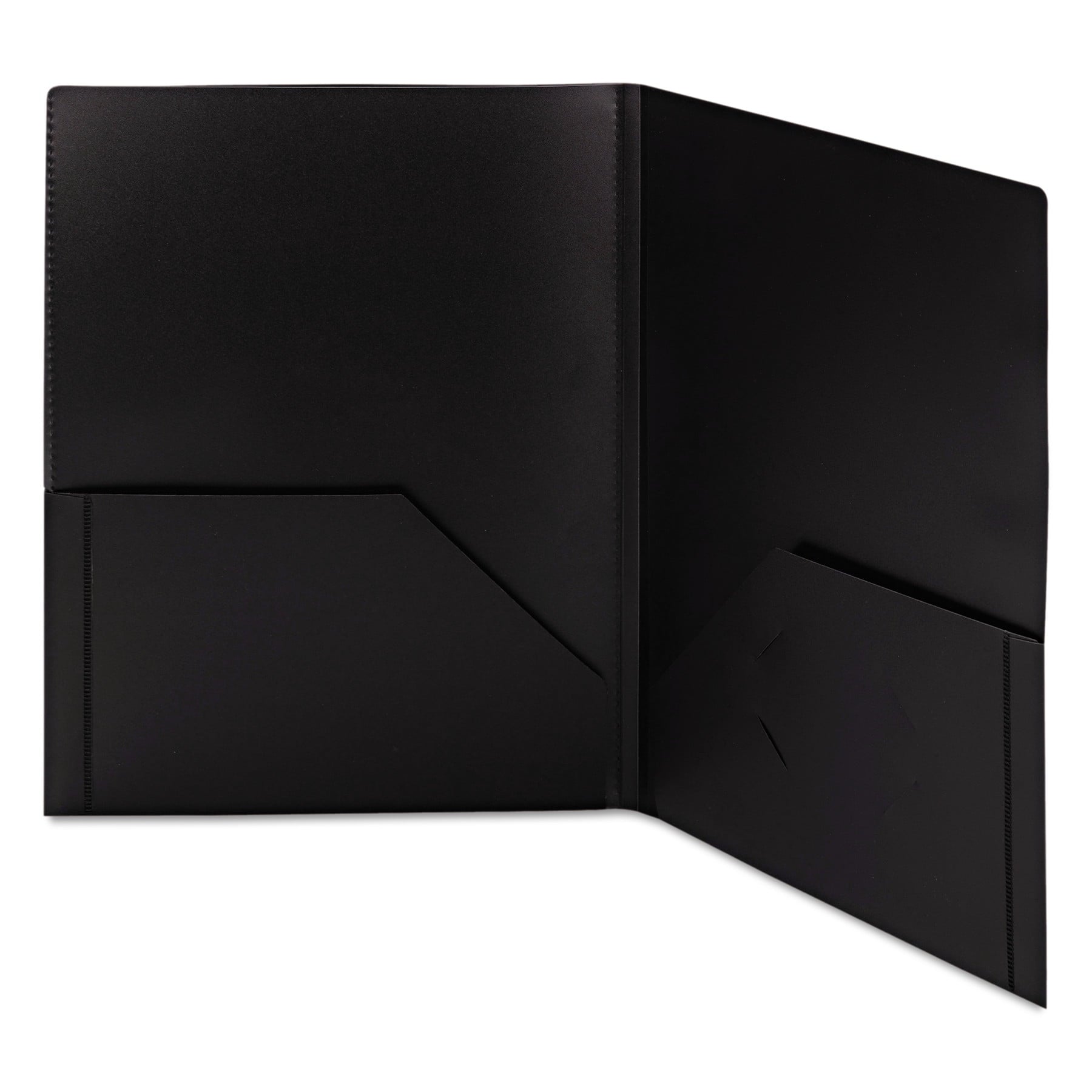Smead Frame View Poly Two-Pocket Folder 11 x 8 1/2 Clear/Black 5/Pack 87705