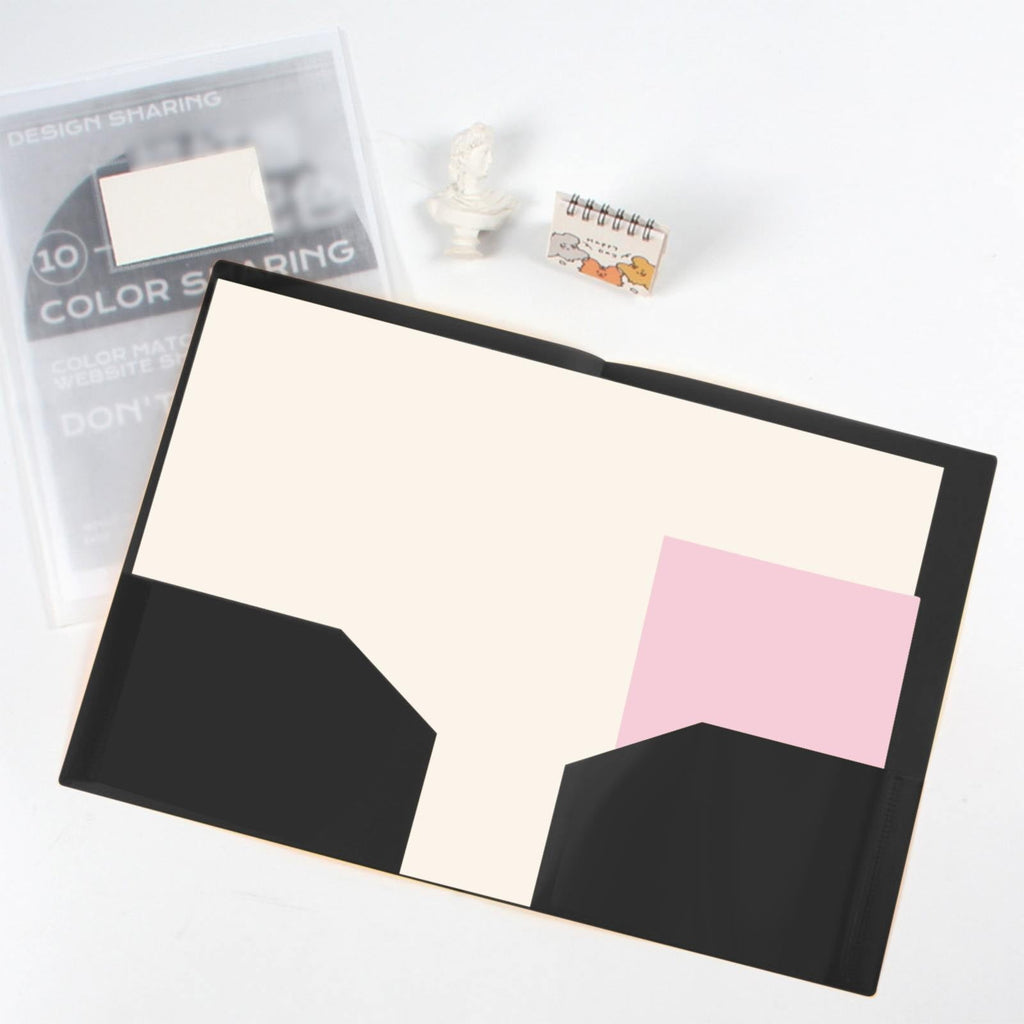 CMYYNNA 2-Pocket Folders , Heavy Duty File Folders,Two pocket folders no prongs,8.85x12 Document Folders for School and Office, Heavy Duty Poly, Long Lasting,Black