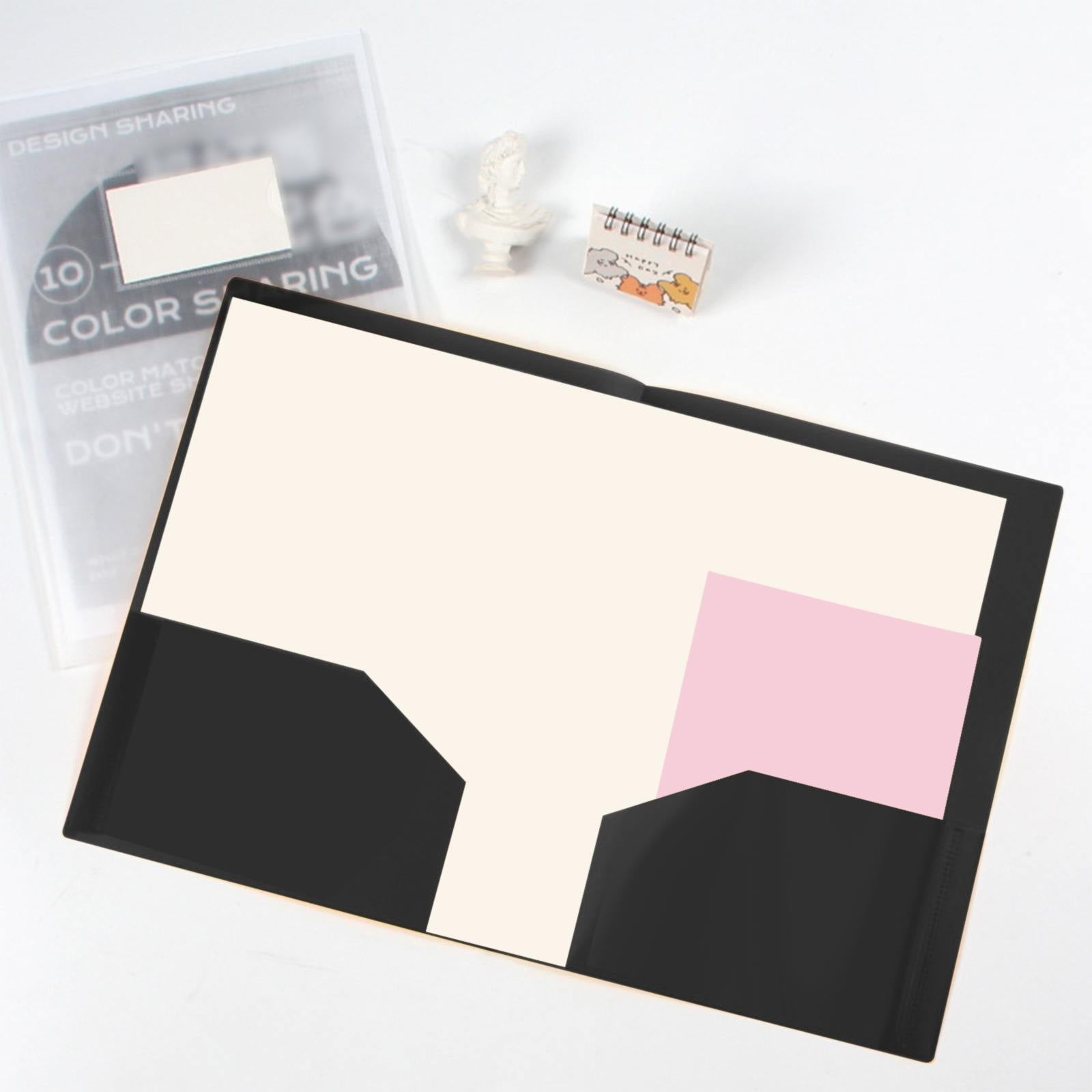 CMYYNNA 2-Pocket Folders , Heavy Duty File Folders,Two pocket folders no prongs,8.85x12 Document Folders for School and Office, Heavy Duty Poly, Long Lasting,Black