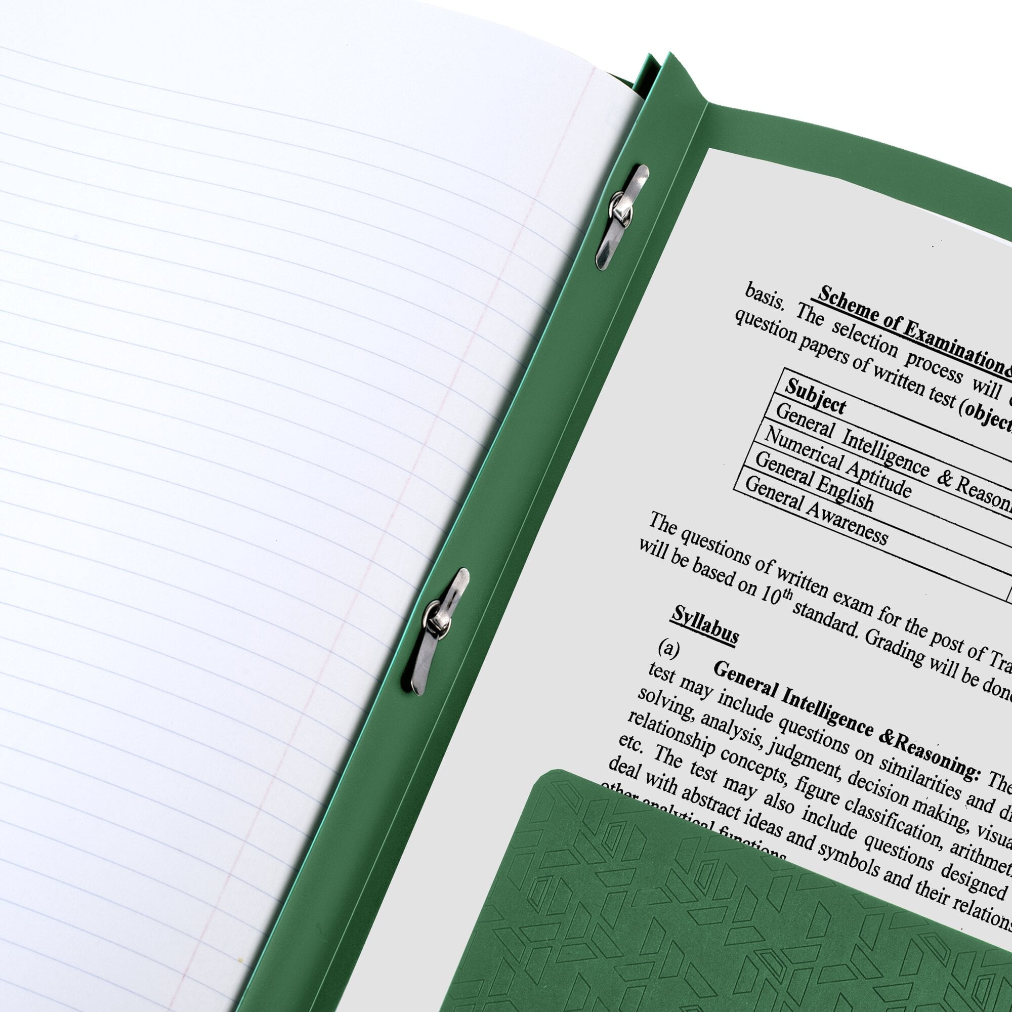 Five Star Stay-Put Plastic Pocket and Prong Folder Forest Green - Pocket And