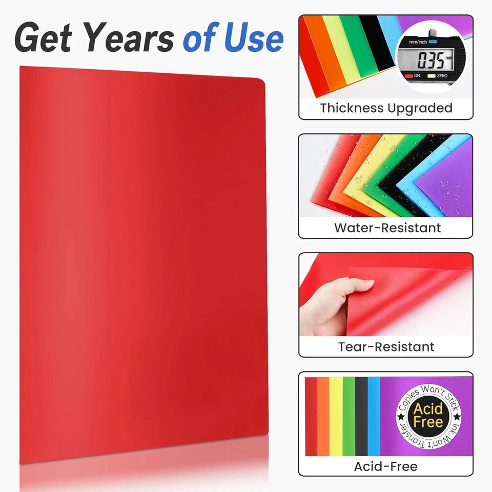 Plastic Folders With Pockets, 2 Pocket Folders Bulk, Heavy Duty File Folders