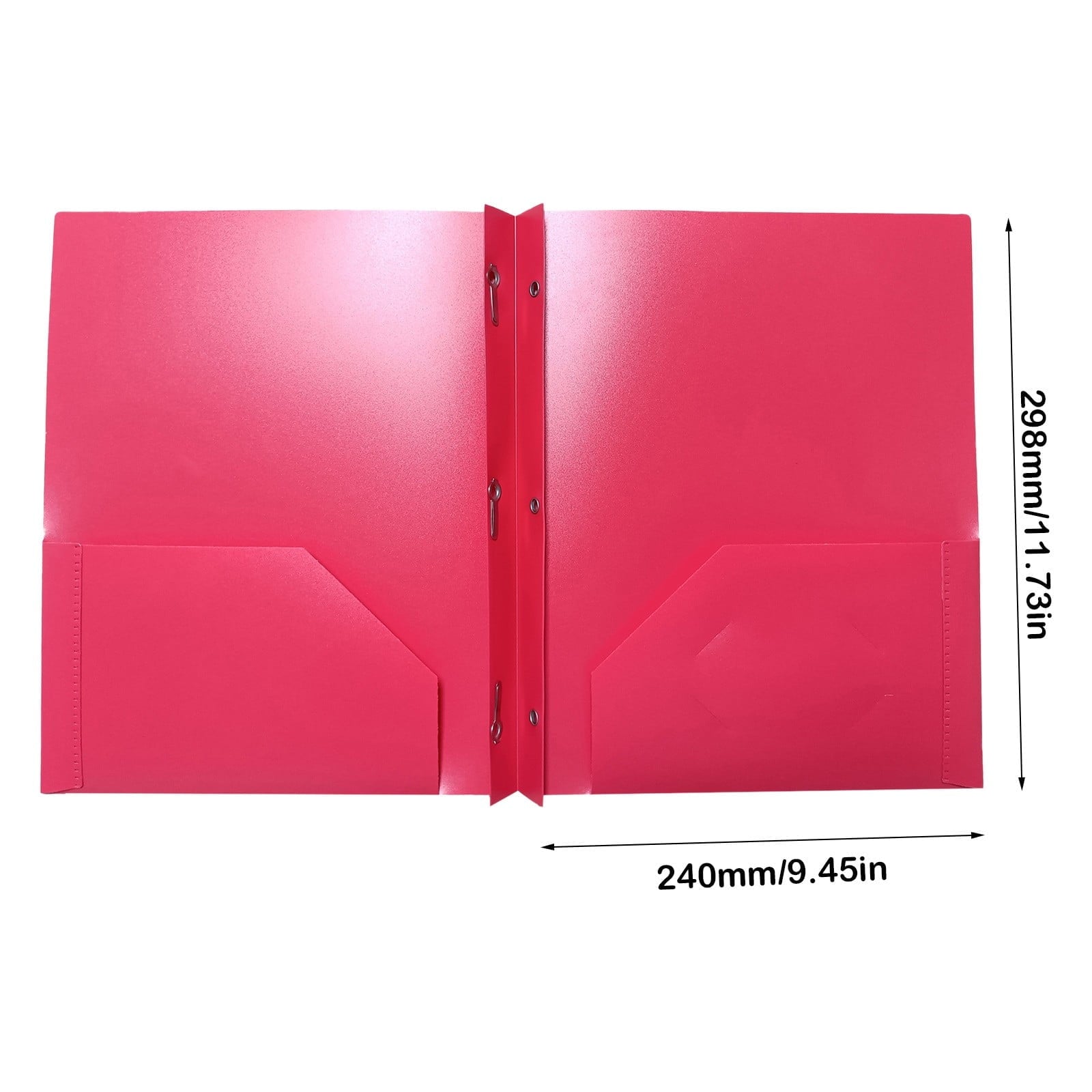 Plastic Folders with Pockets and Prongs, Heavy Duty Two Pocket Folder with Brads, 3 Prong Folders with Pockets for Letter Size Sheets (Purple/1 Pcs) 9.45x11.73"