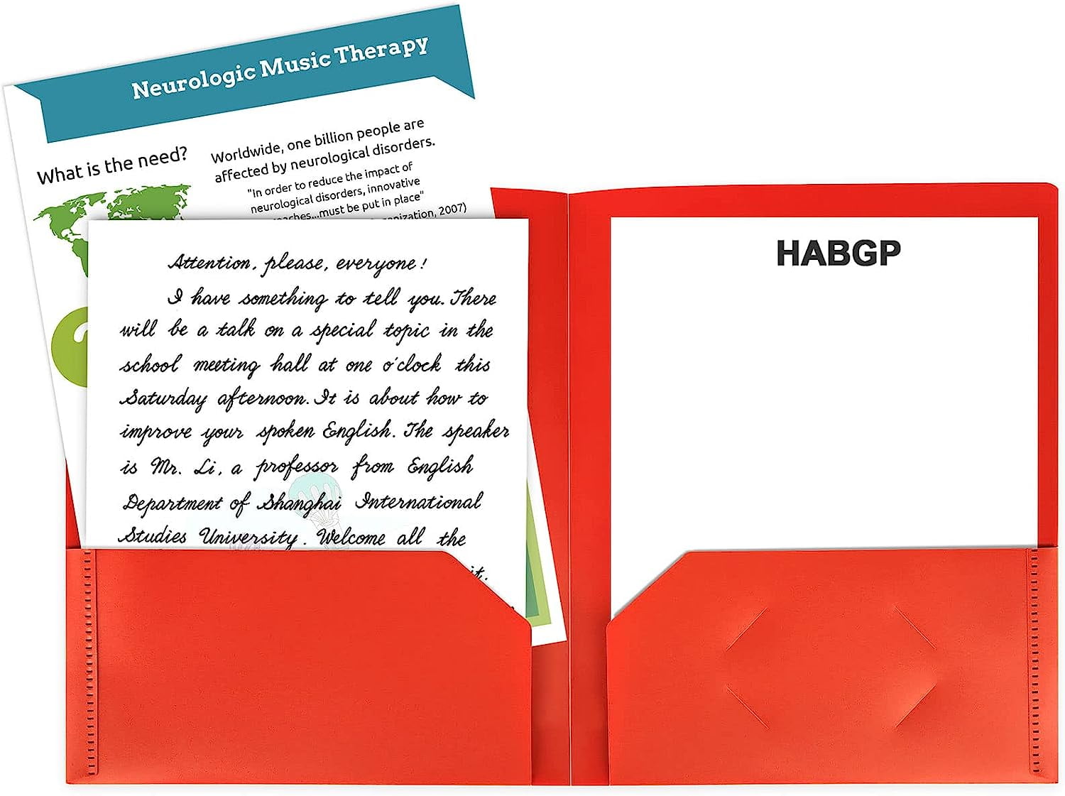 Futhstar Plastic Folders with Pockets, 6 Color Heavy Duty Two Pocket Folder Business Card Holder for Office High School(Multi-color)