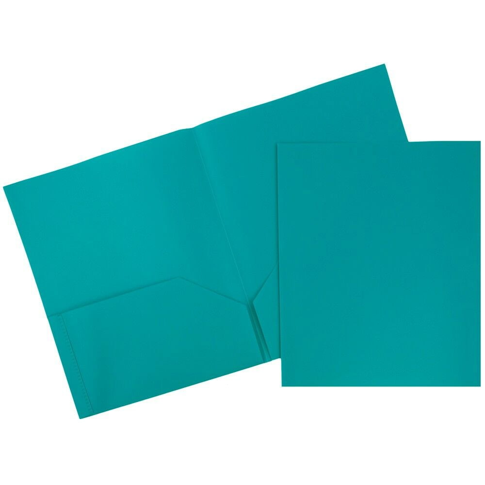 JAM Paper Plastic 2 Pocket POP Folders, School Folders, Assorted Fashion Colors, Bulk 144/Box