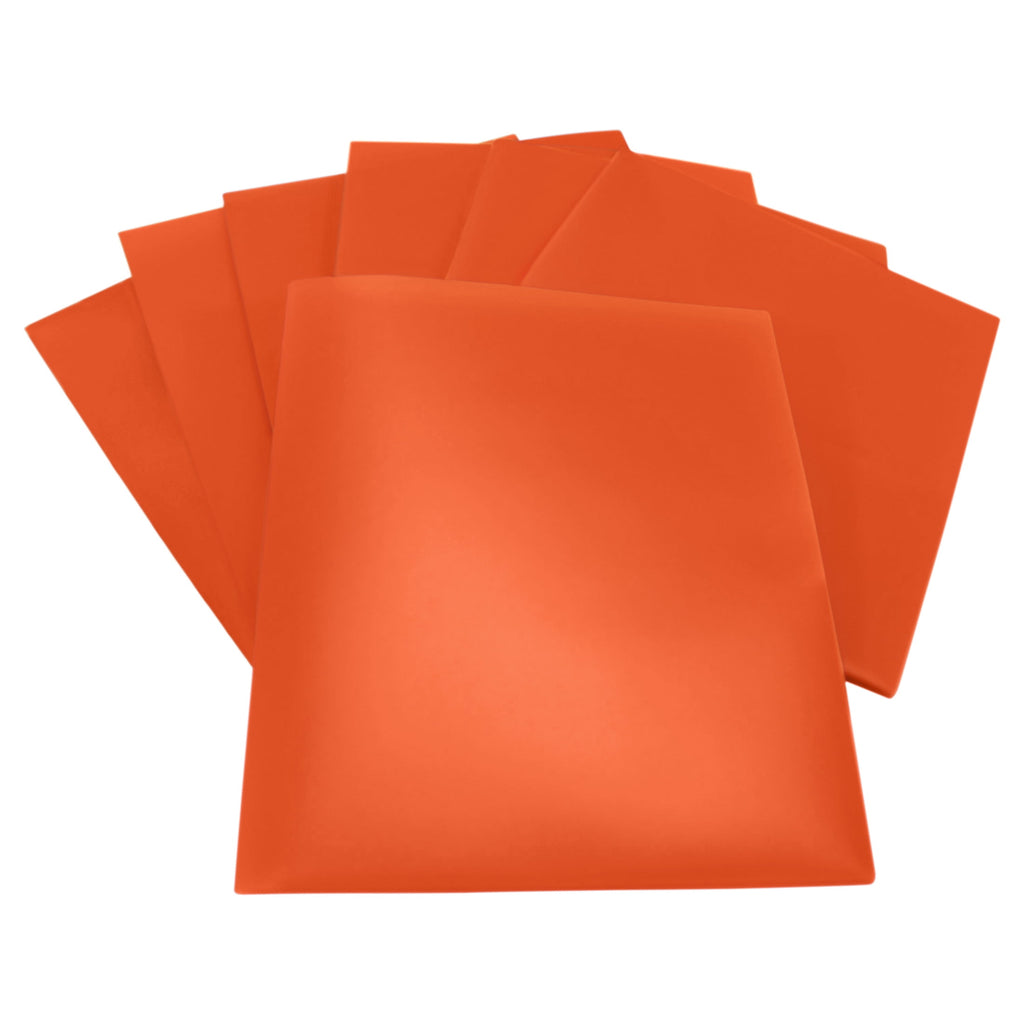 2-Pocket Poly Folders, Orange, Pack of 25