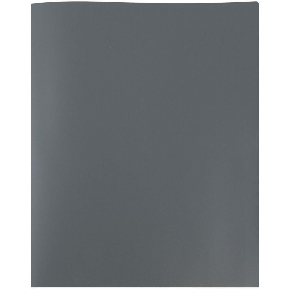 JAM Paper Plastic 2 Pocket School POP Folders, Grey, 3/Pack