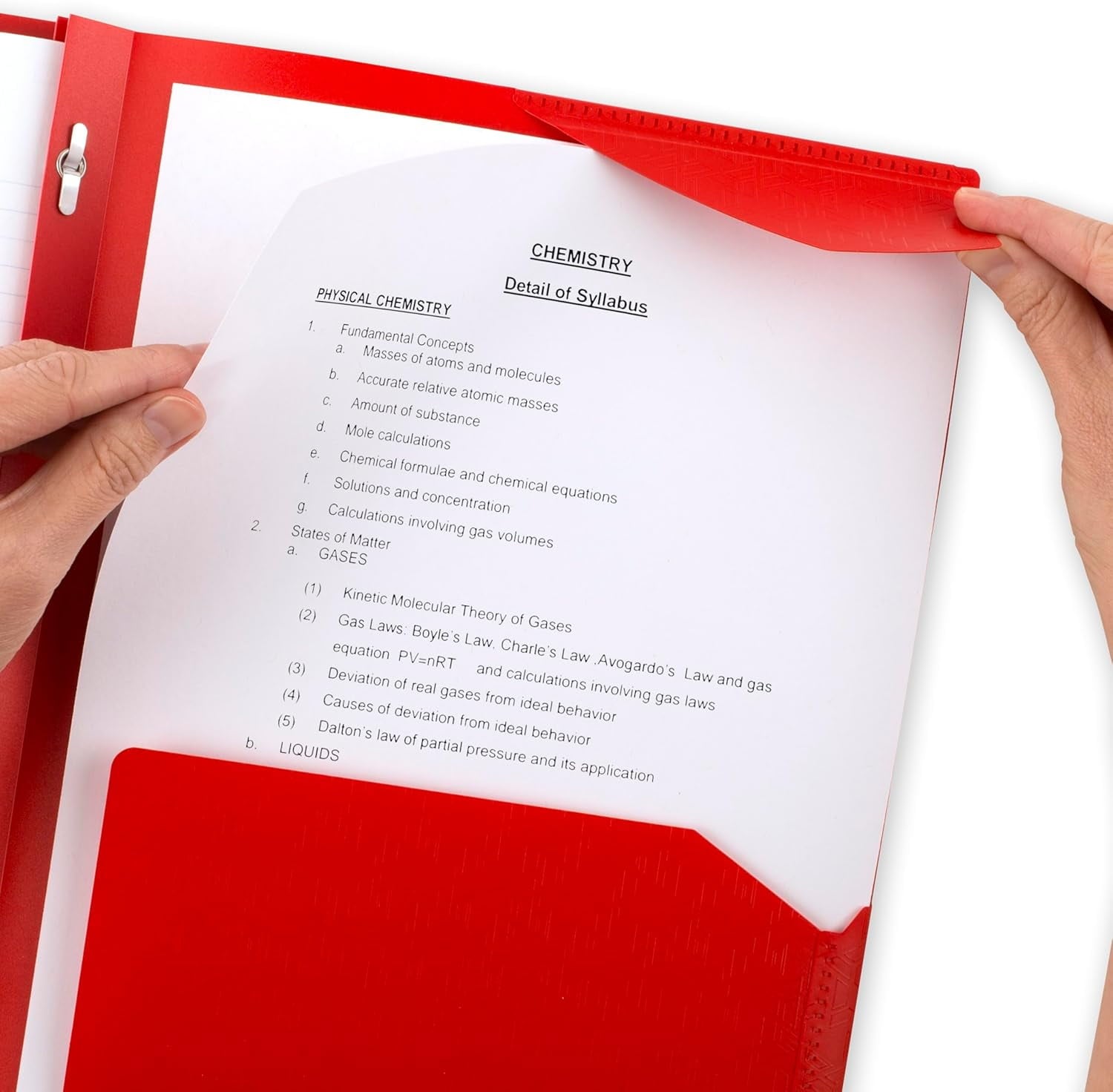 Five Star 2-Pocket Folder, Plastic Folder with Stay-Put Tabs and Prong Fasteners, Holds 8-1/2" x 11" Paper, Fire Red (72109)