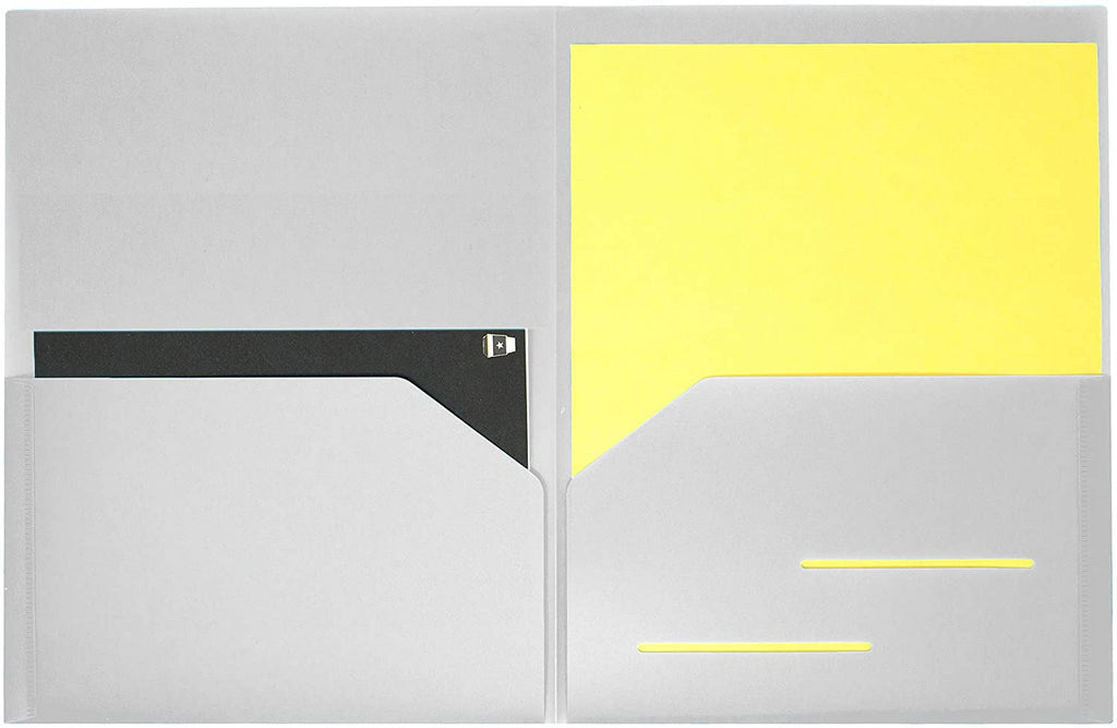 Youngever 12 Pack Heavy Duty Plastic Two Pocket Folders, Heavy Duty Plastic 2 Pocket Folder, Urban Colors