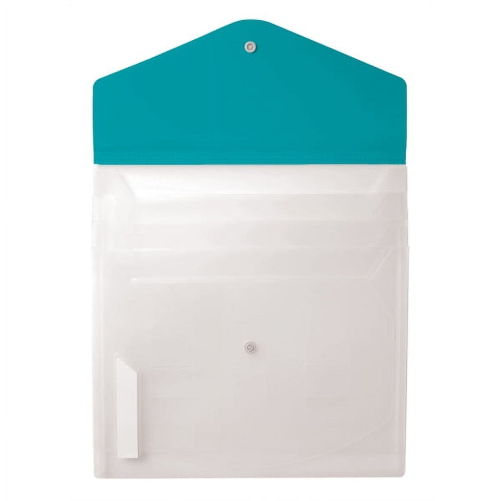 Office Depot® Brand 4-Pocket Cascading Binder Folder, 8-1/2" x 11", 65-Sheet Capacity, Clear/Aqua