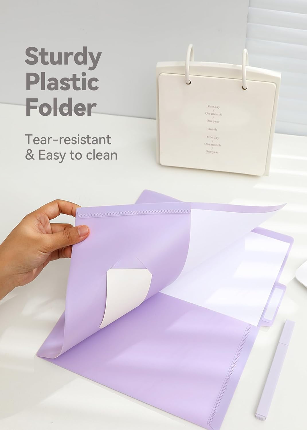 Plastic Folders with Pockets Hole Punched, Pastel Pocket Folders for Ring Binder, Unique  Tabs with Colorful Labels, School Folders, Letter Size