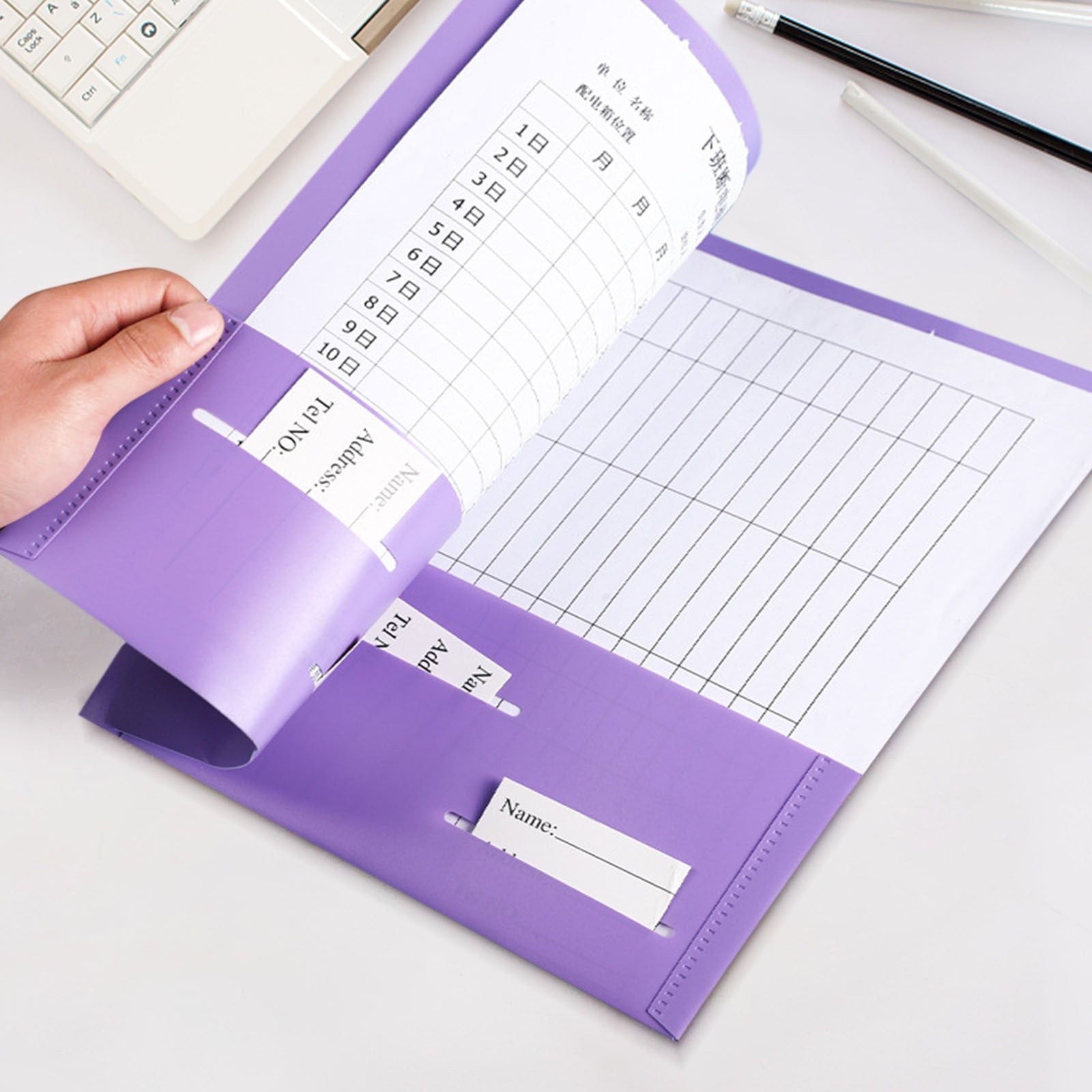 Plastic Folders with Pockets Heavy Duty Pocket Folders Letter Size File Folders Punched Binder Folder 2 Pockets Folders for Documents Office School