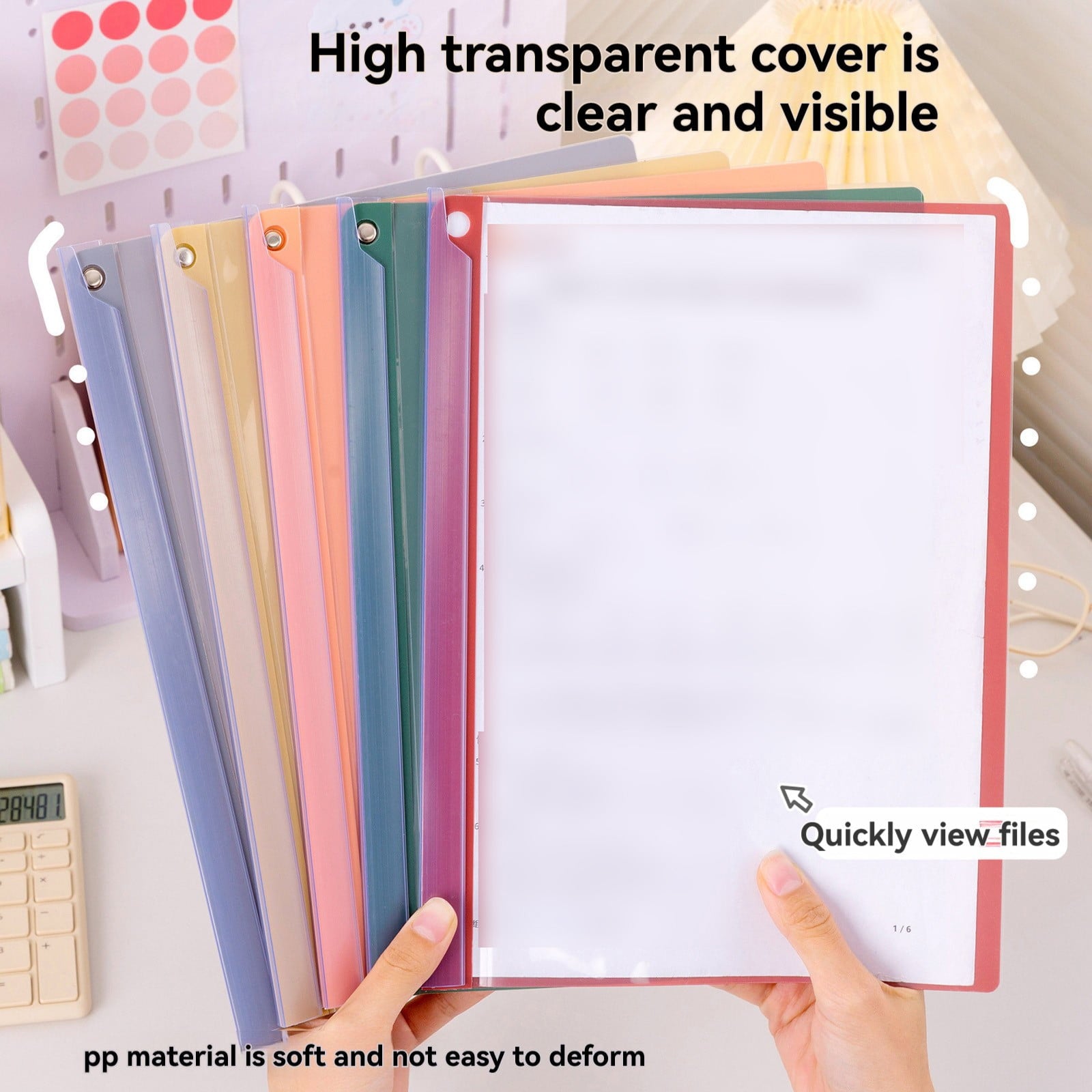 5 Folders - Pocket Folders - Plastic File Folders - 5Pcs Clear Front Report Plastic Presentation Folders Resume Portfolio Folder Paper Swivel Sliding Bar File Folder