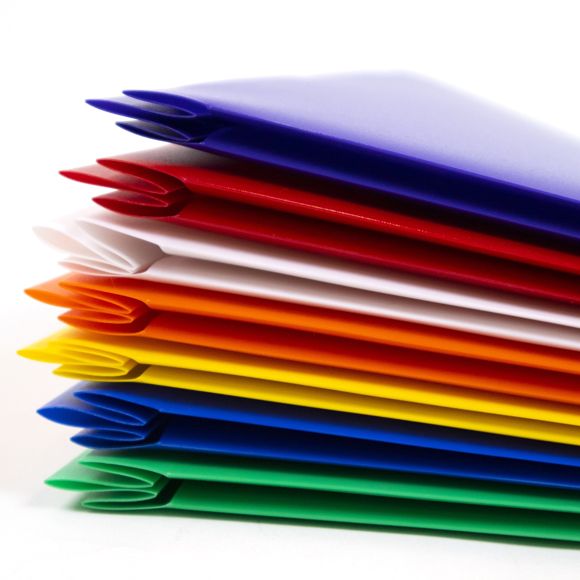 BAZIC 2 Pockets Poly Folder Portfolio, 3 Prong Fastener Clip, 8-Pack