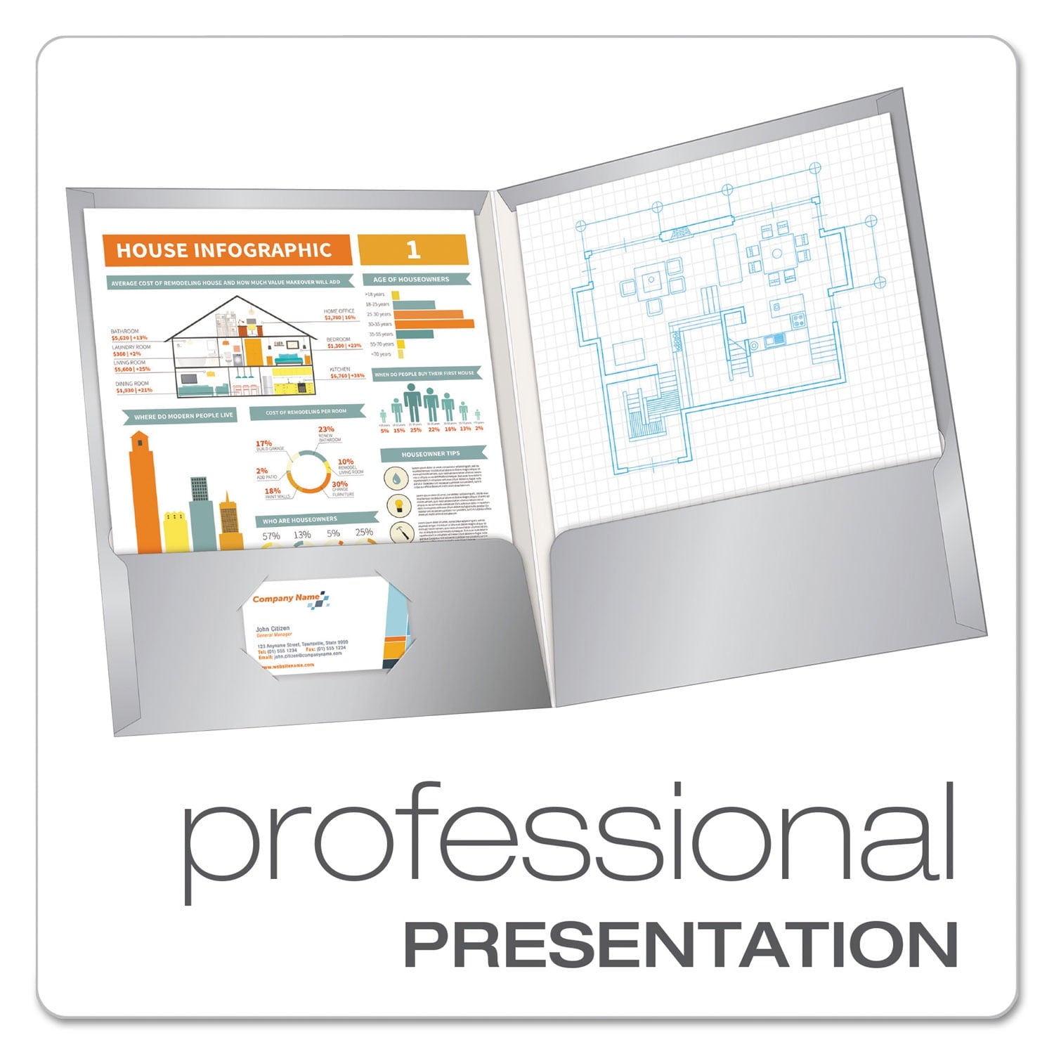 Oxford High Gloss Laminated Paperboard Folder, 100-Sheet Capacity, 11 x 8.5, Gray, 25/Box