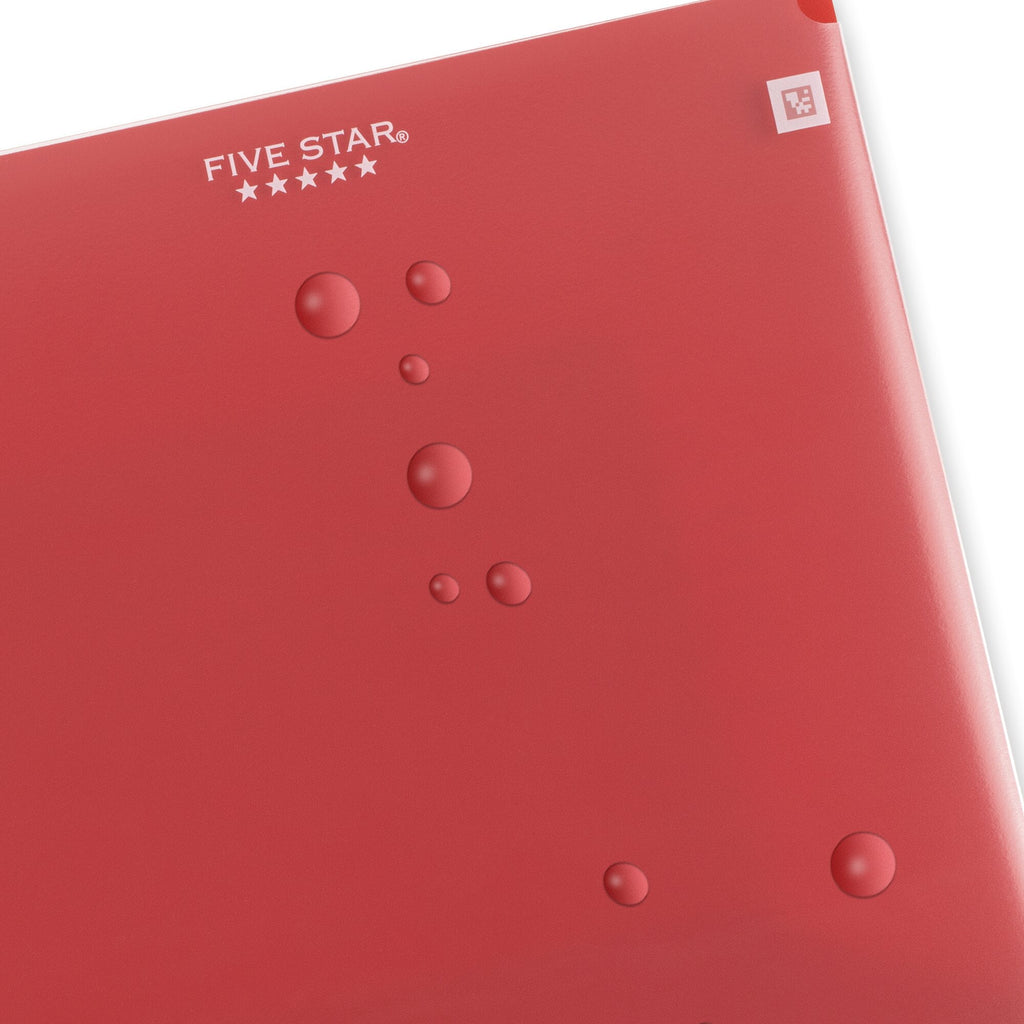 Five Star Customizable 2-Pocket Plastic Folder Plus Study App 4 Pack Black Fire