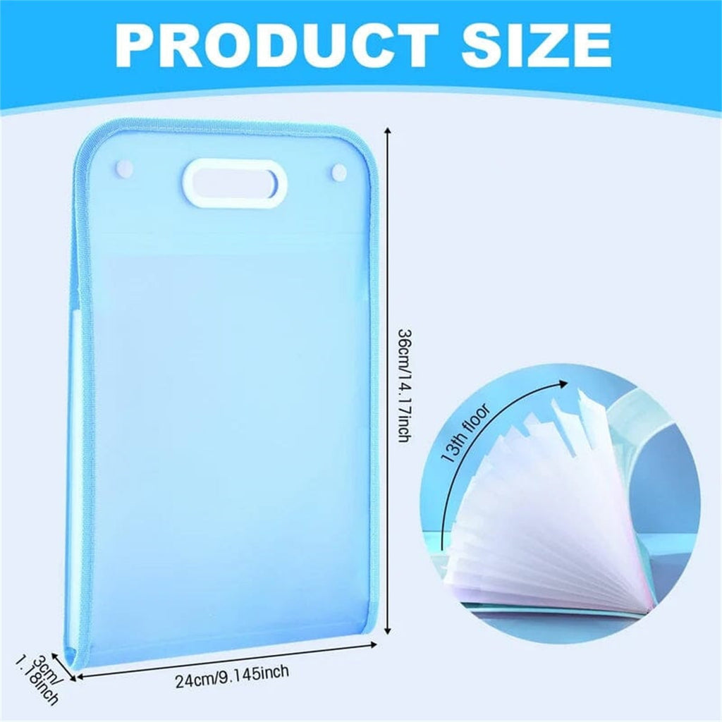 Ikeay Folder Clearance,Folder Data Storage Blueplastic File Folder Extended Folder with Snap Button Closure Legal Size Large Accordion File Pouch