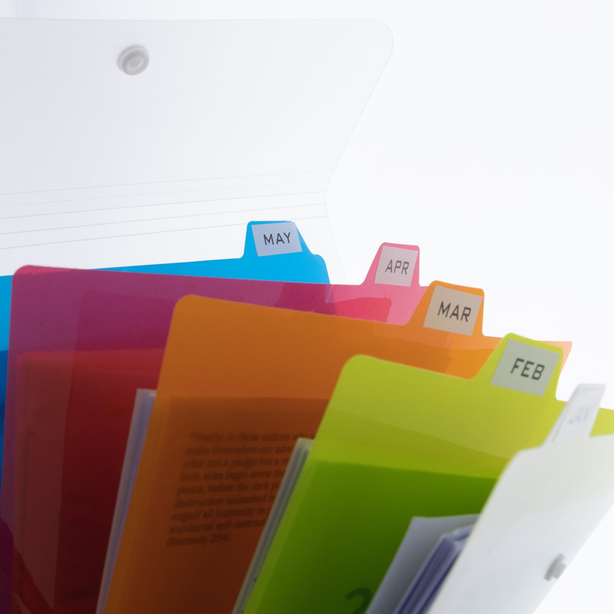 BAZIC Expanding File Folder 5 Pockets w/ Tab, Letter Size Plastic File Pocket Folders, 1-Pack