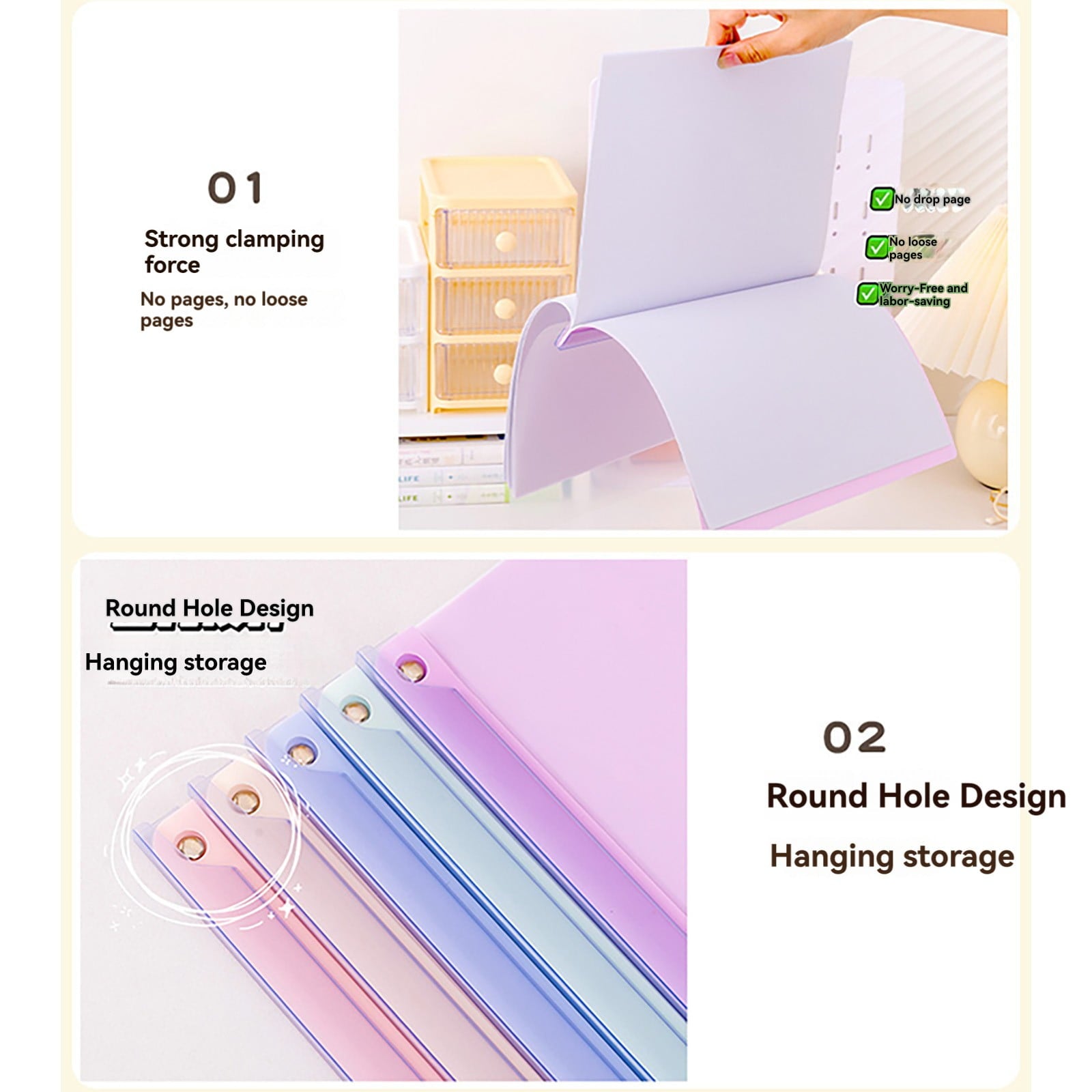 5 Folders - Pocket Folders - Plastic File Folders - 5Pcs Clear Front Report Plastic Presentation Folders Resume Portfolio Folder Paper Swivel Sliding Bar File Folder