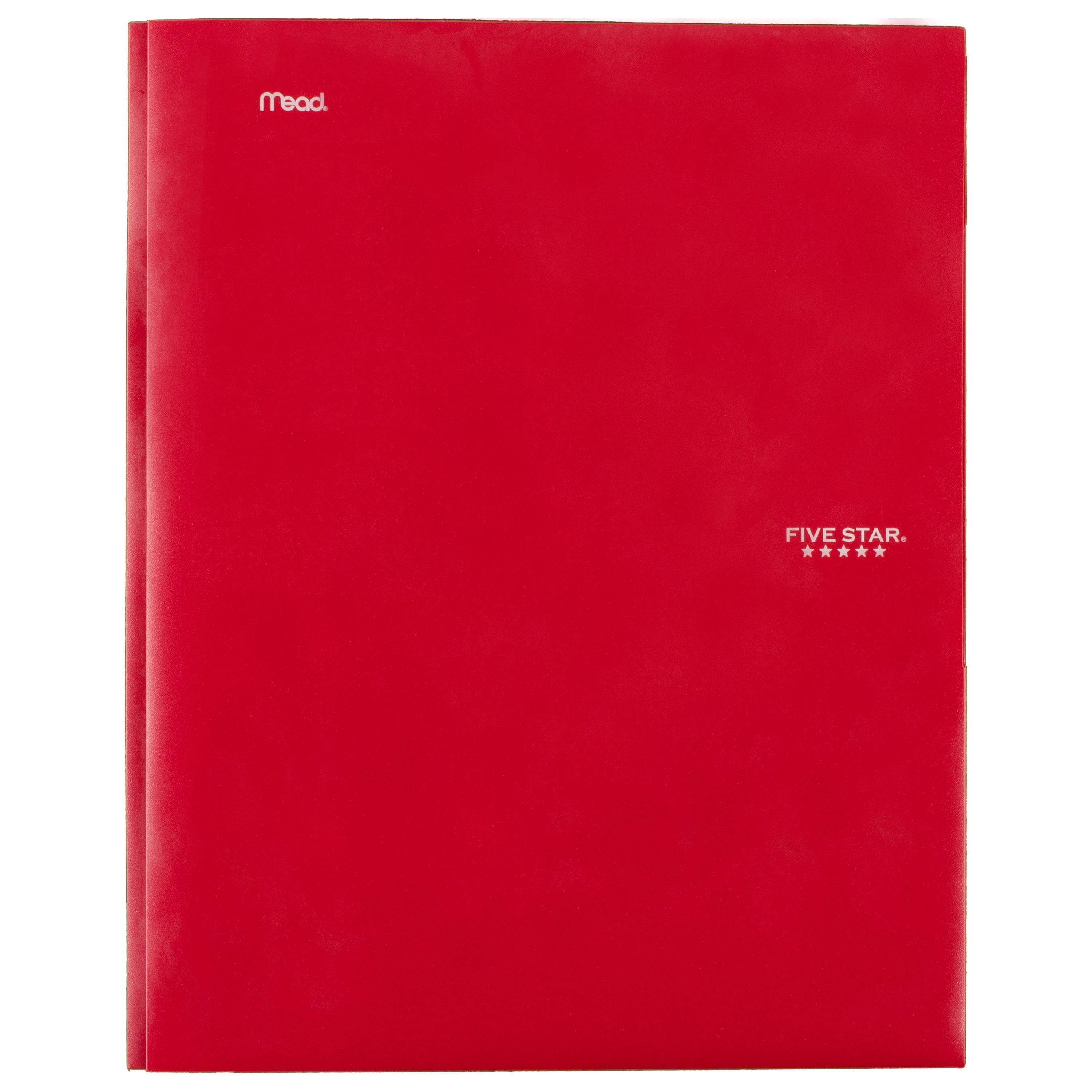 Five Star 2-Pocket Stay-Put Plastic Folder, Red (72109)