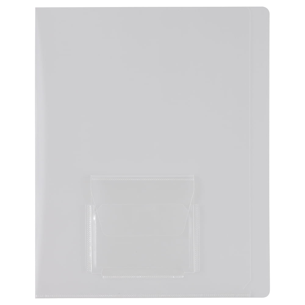 JAM Paper Plastic Sleeves with Mini Pocket, Clear, 9 x 11.5, 10/Pack