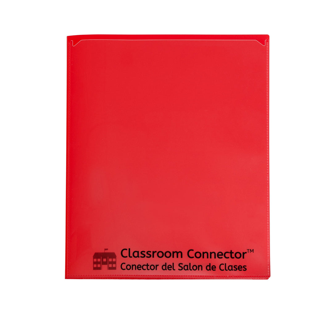 C-Line Classroom Connector Multi-Pocket Folders, Red, Box of 15