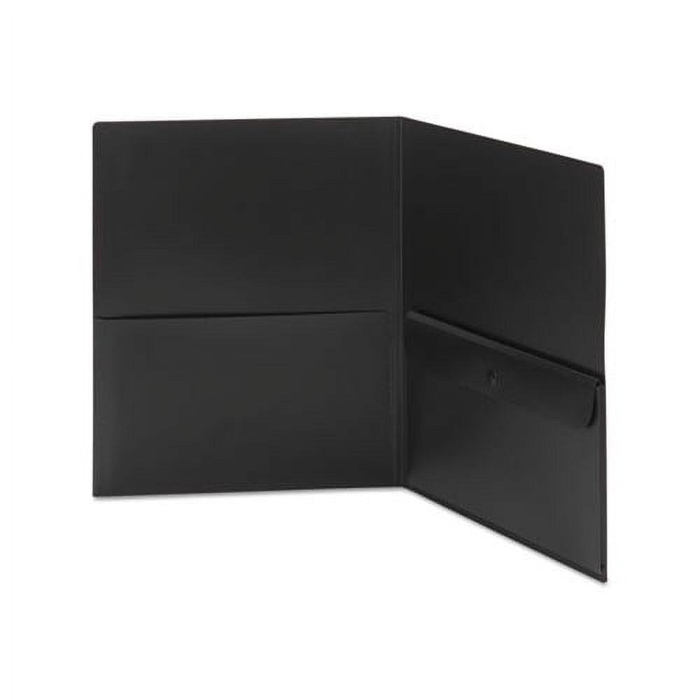 Smead Poly 2-Pocket Folders with Security Pkt Black 5/PK Ltr (87700)