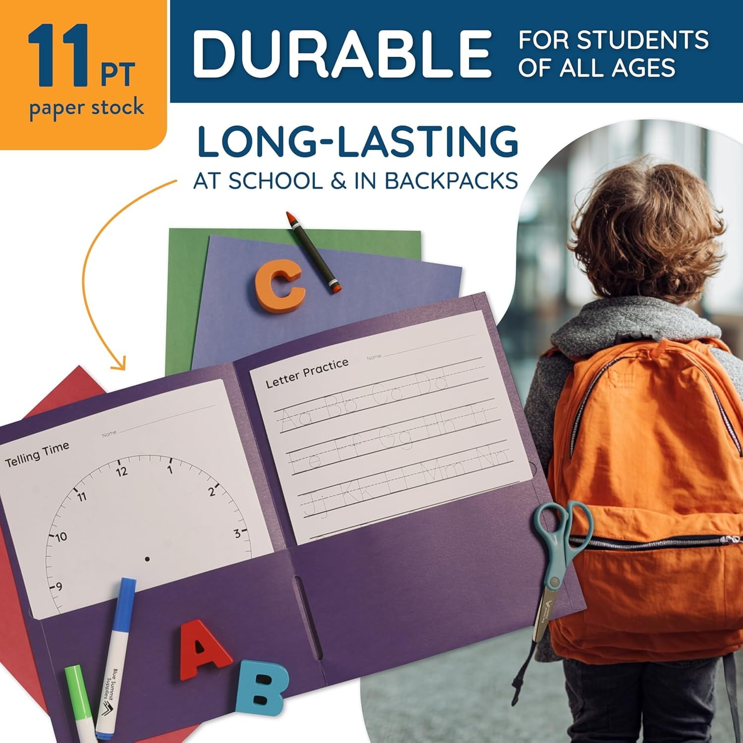 100 Pack Paper 2 Pocket Folders Bulk, Double Pocket Folders Bulk, Our Folders with Pockets are designed for office and classroom use, Folders with Pockets