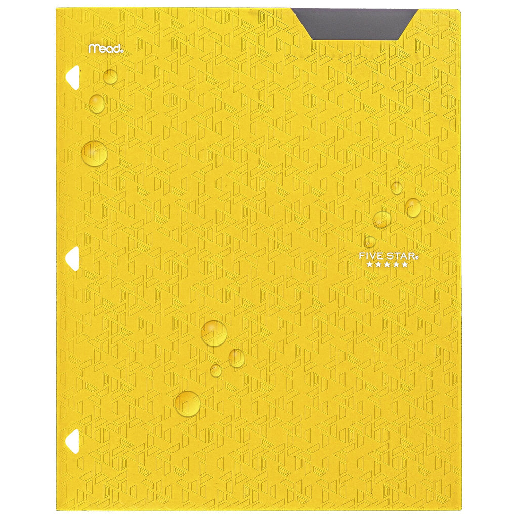 Five Star 2-Pocket Stay-Put Plastic Folder Harvest Yellow - Pocket & Prong